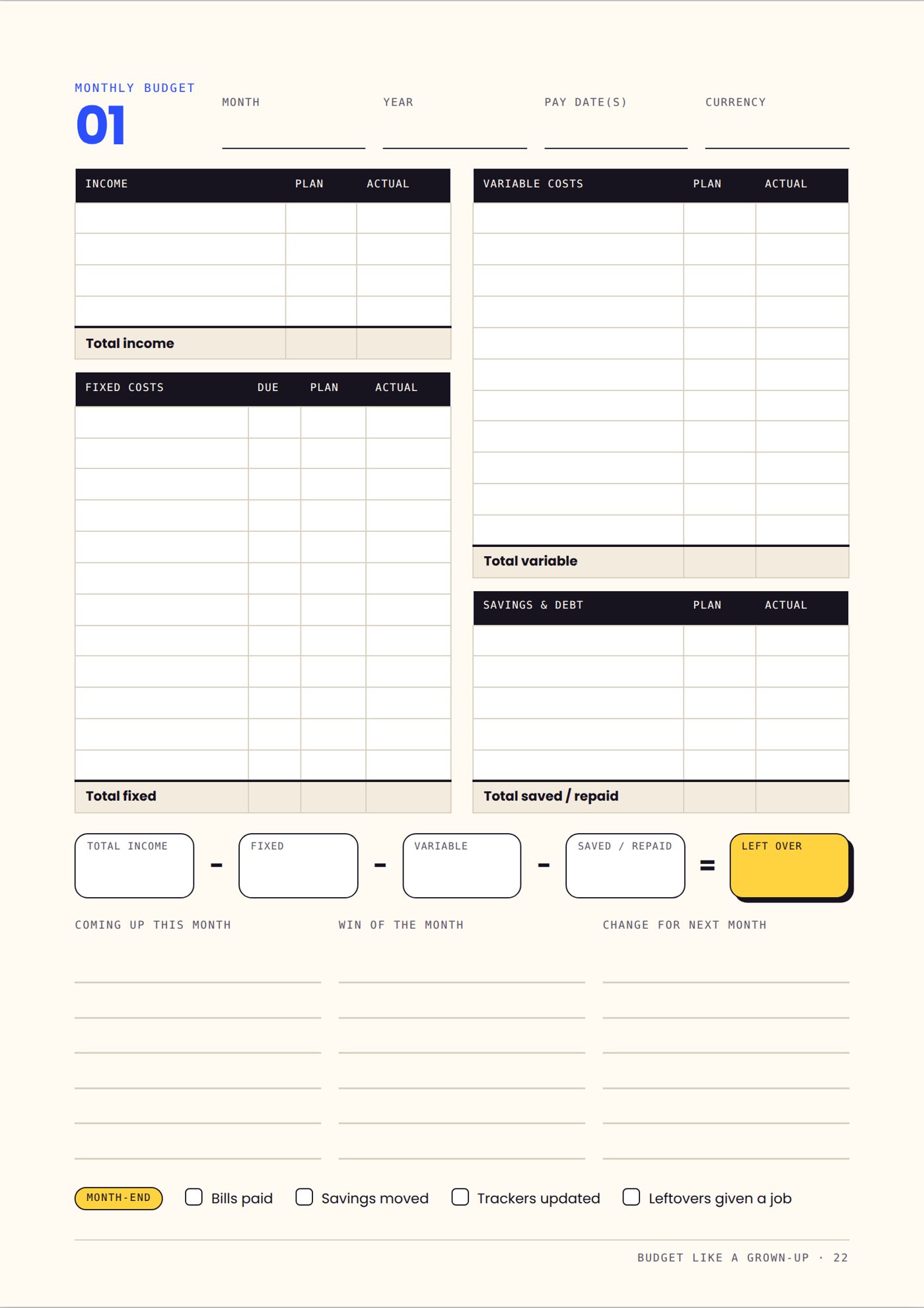 Budget Like a Grown-Up, page 22