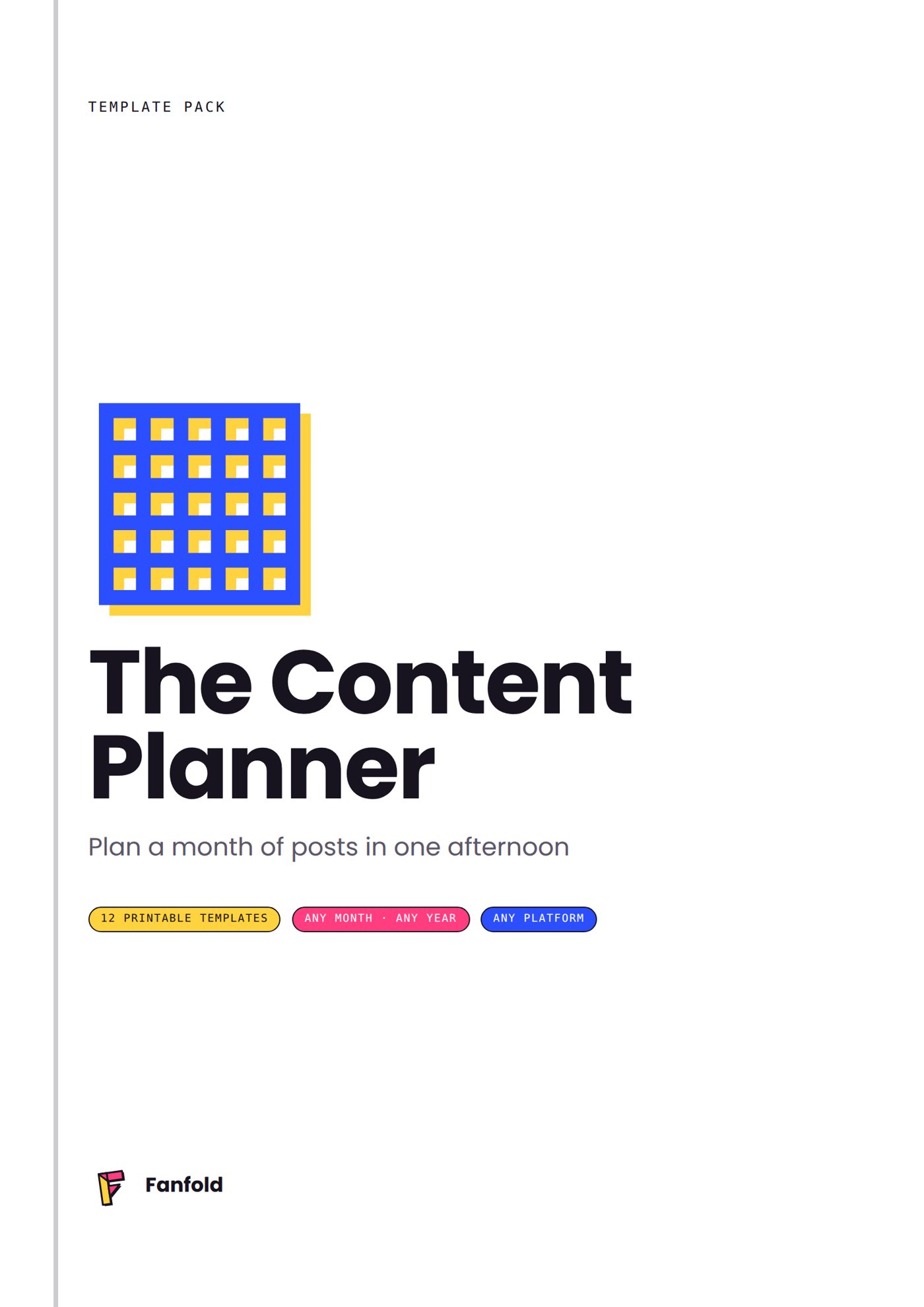 The Content Planner, page 1