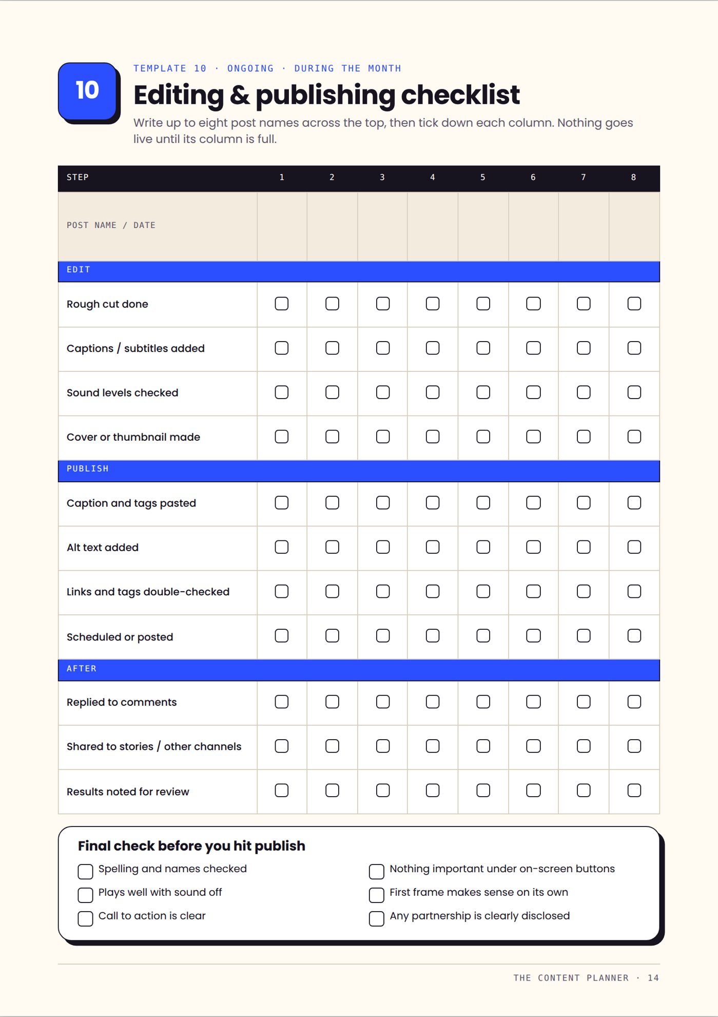 The Content Planner, page 14