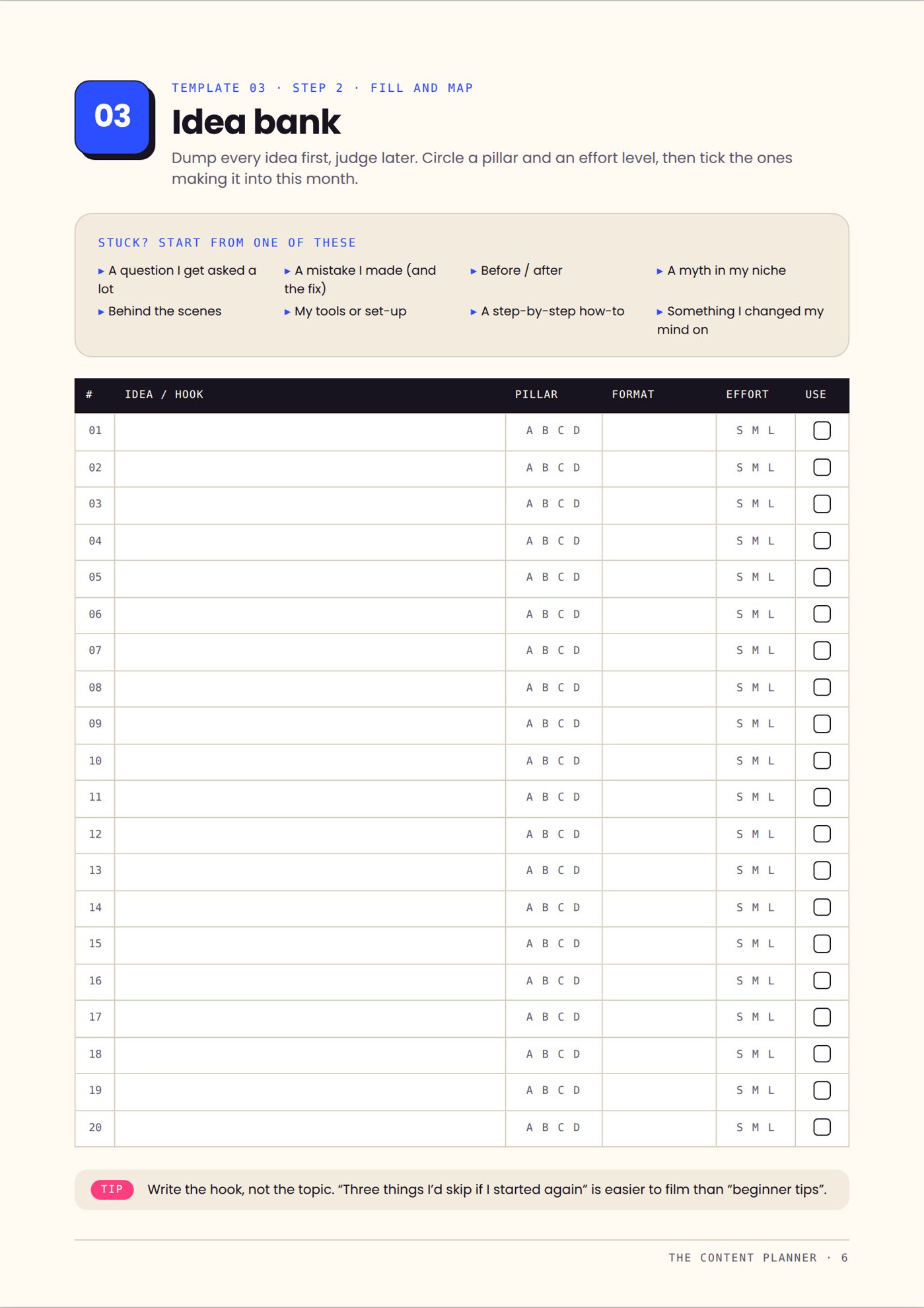 The Content Planner, page 6